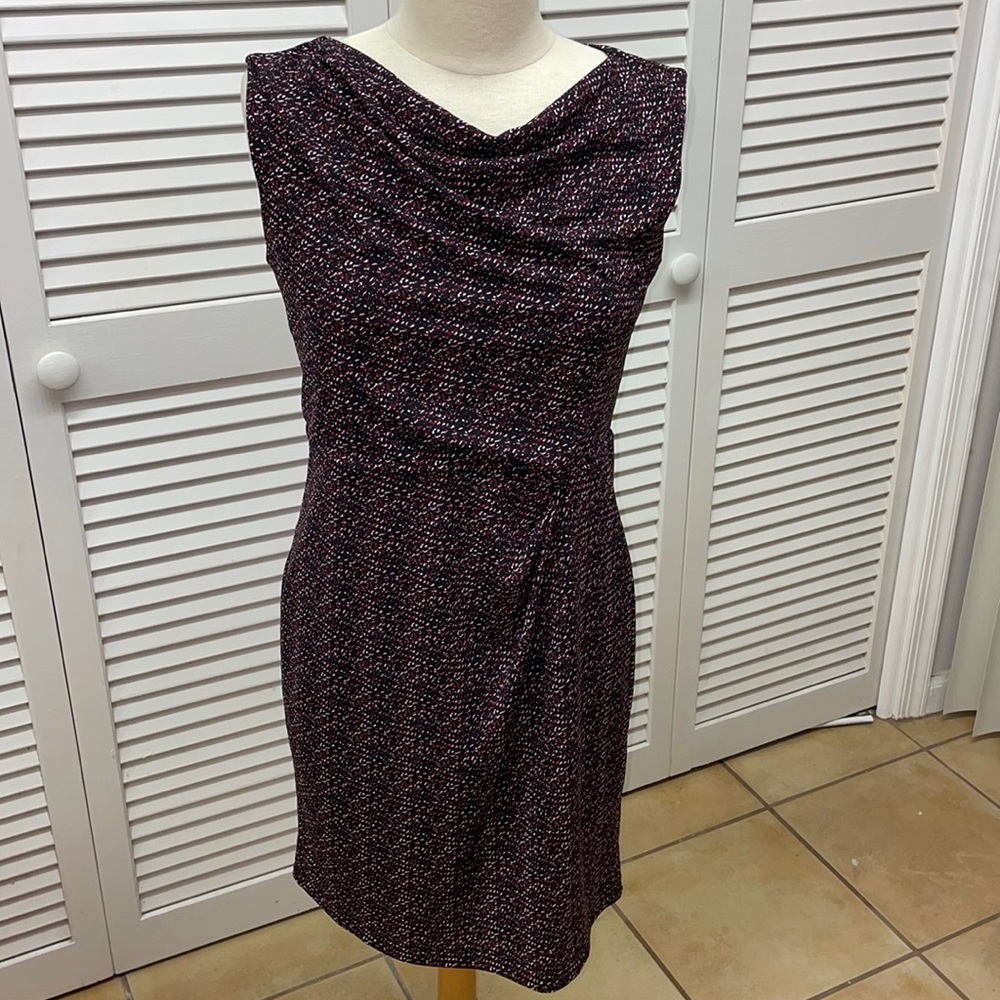 Ann Taylor black White and Red Dress with Black Satin Lining Size 6